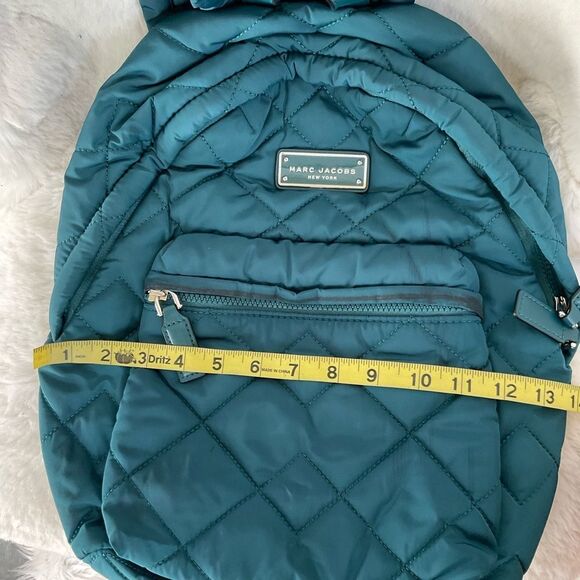 Marc Jacobs Quilted Nylon Backpack Deep Teal Blue - Picture 12 of 13